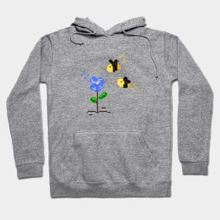 Pixel Art Flower and Bees Hoodie